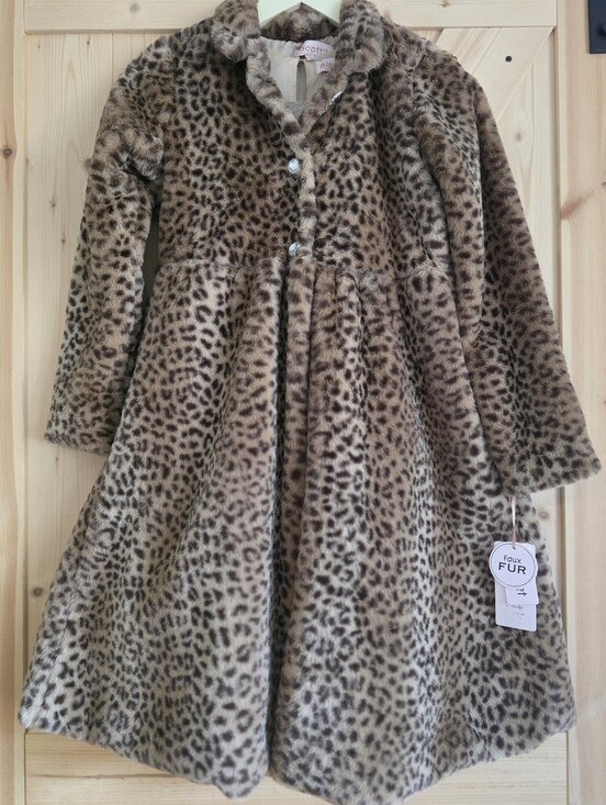 Biscotti Other - Girls' Faux Fur Leopard Print Coat - Brown